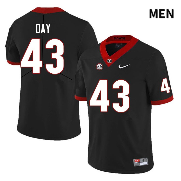 Georgia Bulldogs Men's Davis Day #43 Black Anniversary Stitched College UGA Football Jersey 23QT010MU